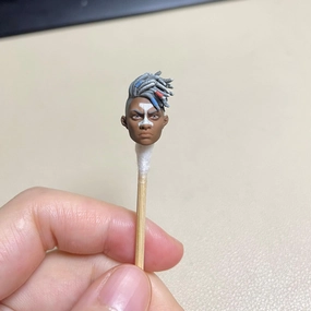 Premium Custom 1/18 Cyberpunk Ekko Male Head Sculpt Soldier Head for 3.75 inch Action Figure Accessory