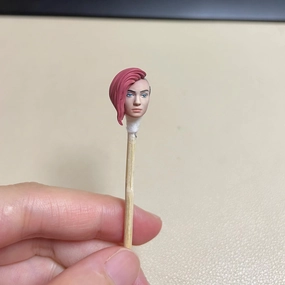 Premium Hand-Painted 1/18 Pink Hair Female Punk Girl Head Sculpt for 3.75 inch Action Figure Accessory Joytoy Acid Rain