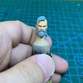 Premium Painted 1/18 Male Man w Beard Head Sculpt Soldier Head for 3.75 inch Action Figure Accessory