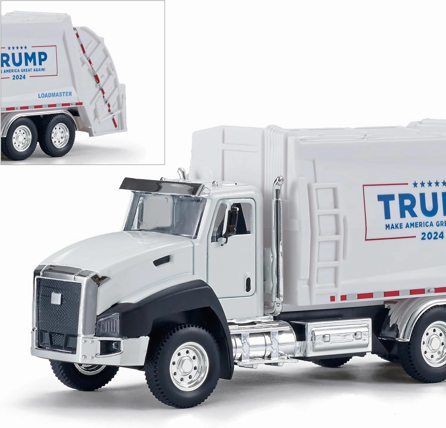 President Donald Trump 2024 Truck Toys,Trump Garbage Truck Collectibles,2024 Election Souvenirs,MAGA 1:50 Scale Pull Back Metal Model Car Toys Gift for Trump Fans
