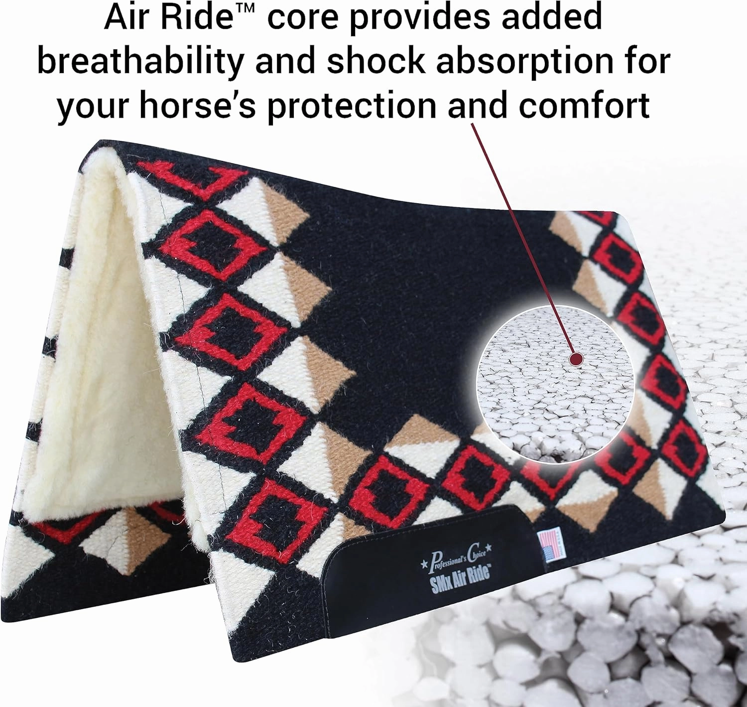 Professional's Choice Comfort-Fit SMX Air Ride Pad | Cooling System & Shock Absorption | Quest