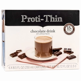 Proti-Thin Creamy Chocolate High Protein Ready to Drink | Low Calorie, Low Fat, Low Sugar Hot Chocolate Shake | Gluten Free, KETO Diet Friendly, Ideal Protein Compatible, No Gluten Ingredients, 6 Single Servings