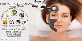 Pure Activated Charcoal Face & Body Mud Mask for Men & Women 250g – Extra Large Tub for Clogged Pores, Impurities, Detox, Deep Cleanse & Excess Oil, 100% Natural & Organic