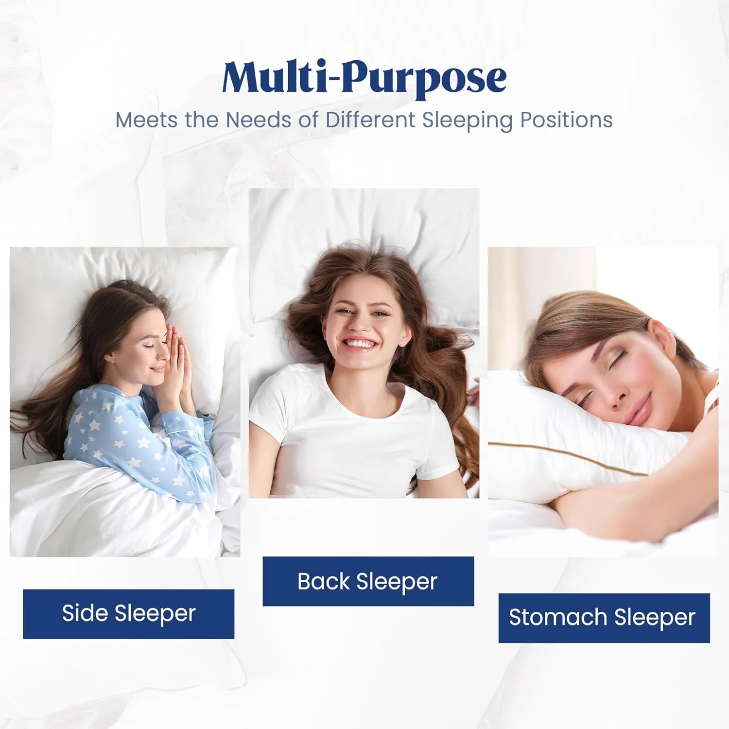 puredown® Goose Feather Down Pillows - Soft Fluffy Luxury Hotel Collection Bed Pillow Queen Size Set of 2 for Back, Stomach or Side Sleeper.