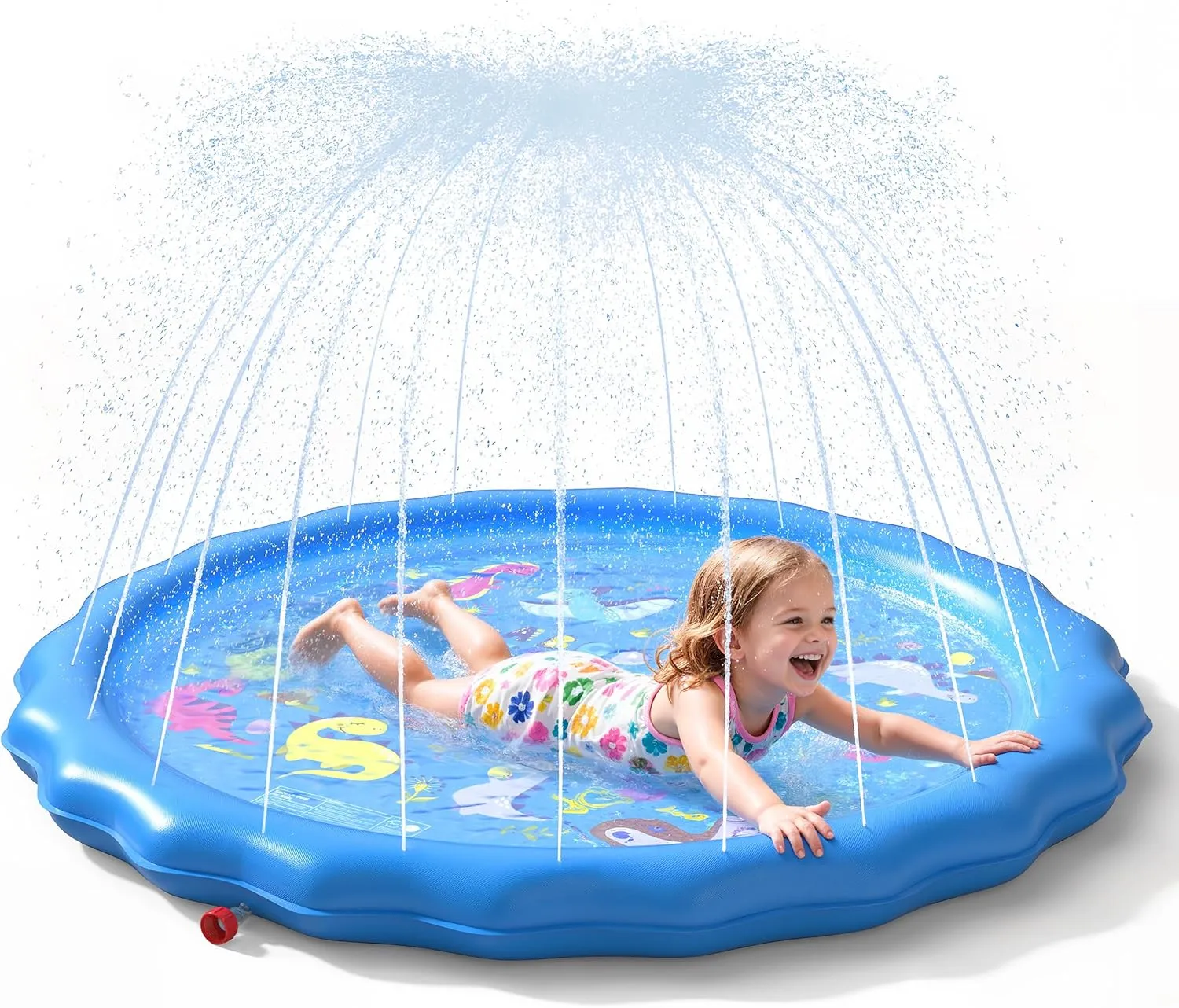 QPAU Splash Pads for Toddlers 1-3, Durable 67" Baby Splash Pad, Outdoor Sprinkler for Kids Toddler Toys, Summer Water Play Mat for Girl Boy Birthday Gift 2 Year Old