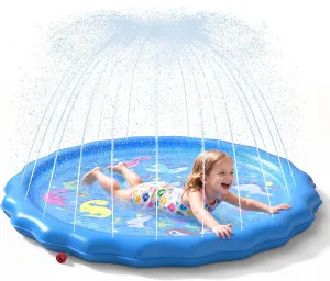 QPAU Splash Pads for Toddlers 1-3, Durable 67" Baby Splash Pad, Outdoor Sprinkler for Kids Toddler Toys, Summer Water Play Mat for Girl Boy Birthday Gift 2 Year Old
