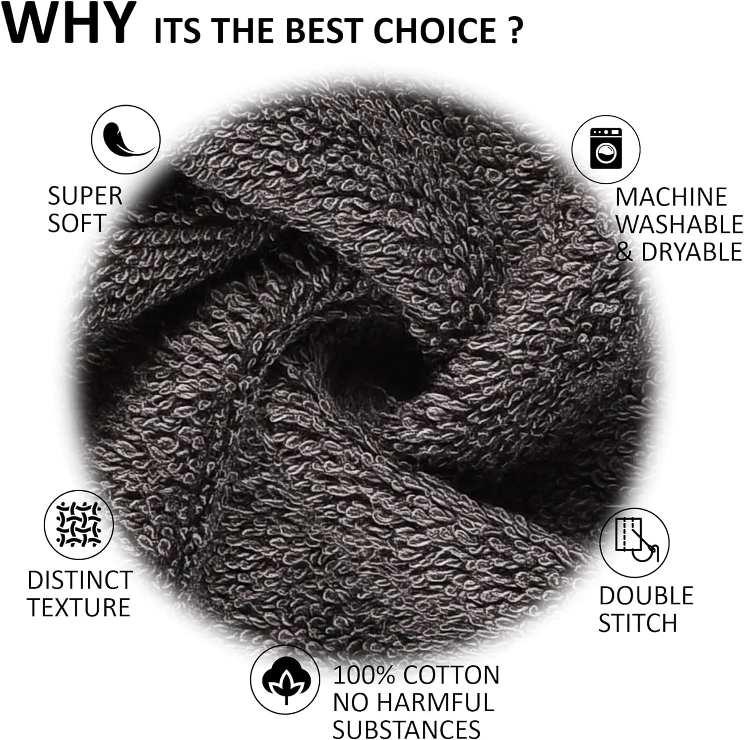 Quick-Dry, Soft & High Absorbent Bath Towels 27"x54" Cotton Turkish Bath Towel Set of 4 | Daily Use 100% Cotton Towels for Bathroom, Gym & More | Bathroom Towels Set (4 Pcs, Grey)
