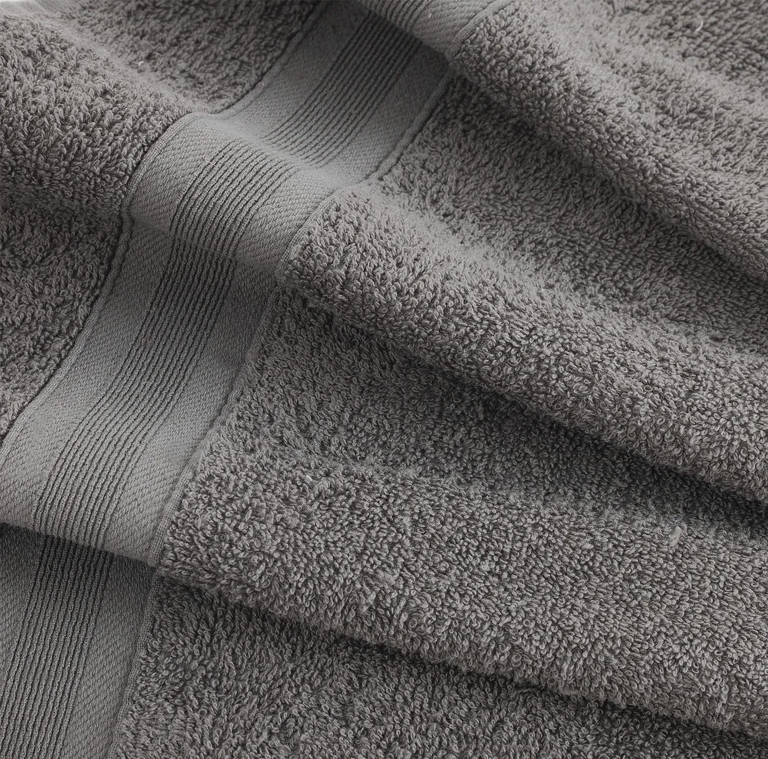 Quick-Dry, Soft & High Absorbent Bath Towels 27"x54" Cotton Turkish Bath Towel Set of 4 | Daily Use 100% Cotton Towels for Bathroom, Gym & More | Bathroom Towels Set (4 Pcs, Grey)