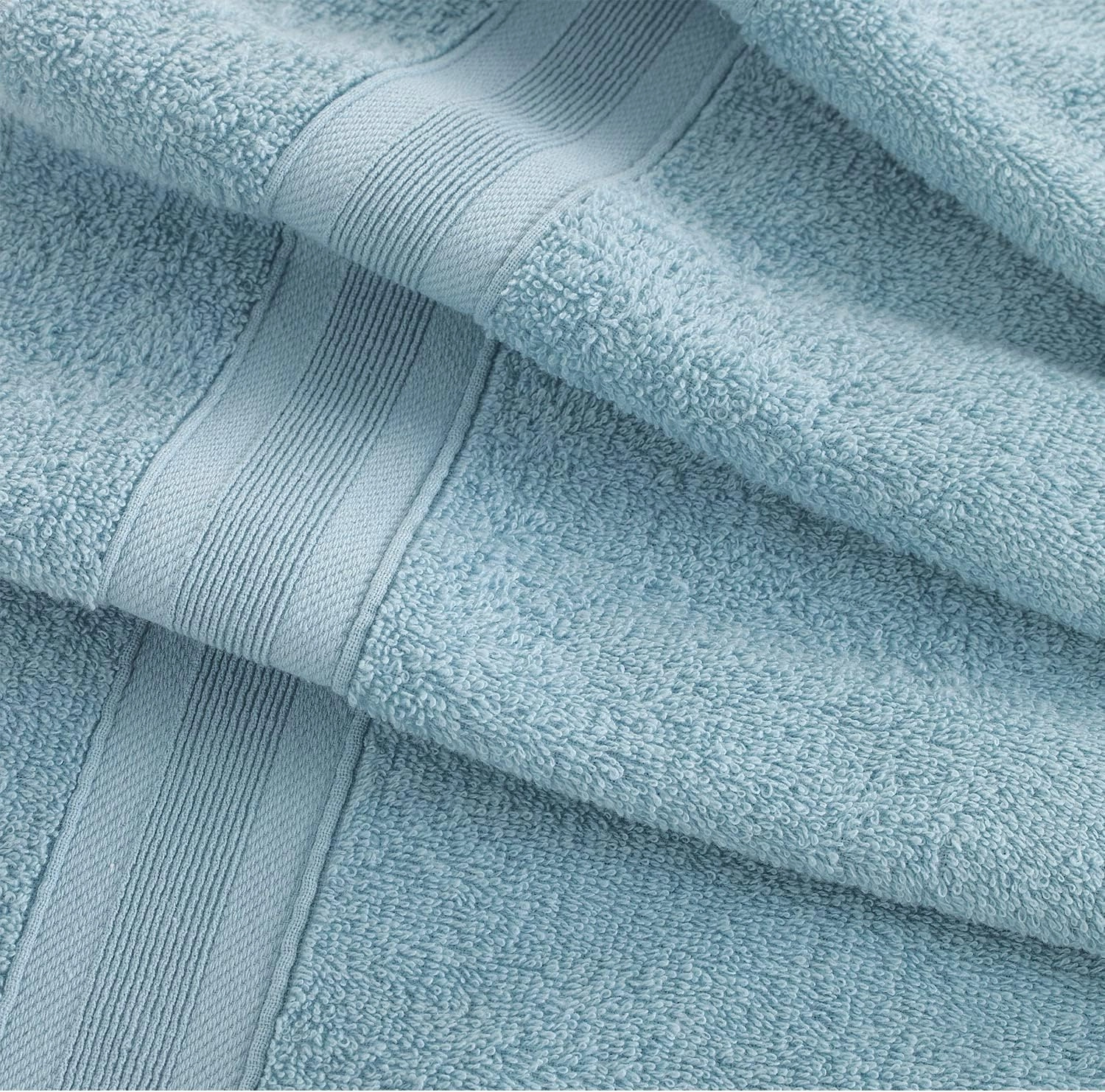 Quick-Dry, Soft & High Absorbent Bath Towels 27"x54" Cotton Turkish Bath Towel Set of 4 | Daily Use 100% Cotton Towels for Bathroom, Gym & More | Bathroom Towels Set (4 Pcs, Blue)