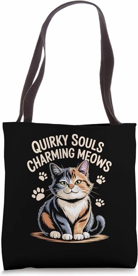 Quirky Souls Charming Meows Cat Lover Feline Pet Meow Cats Tote Bag