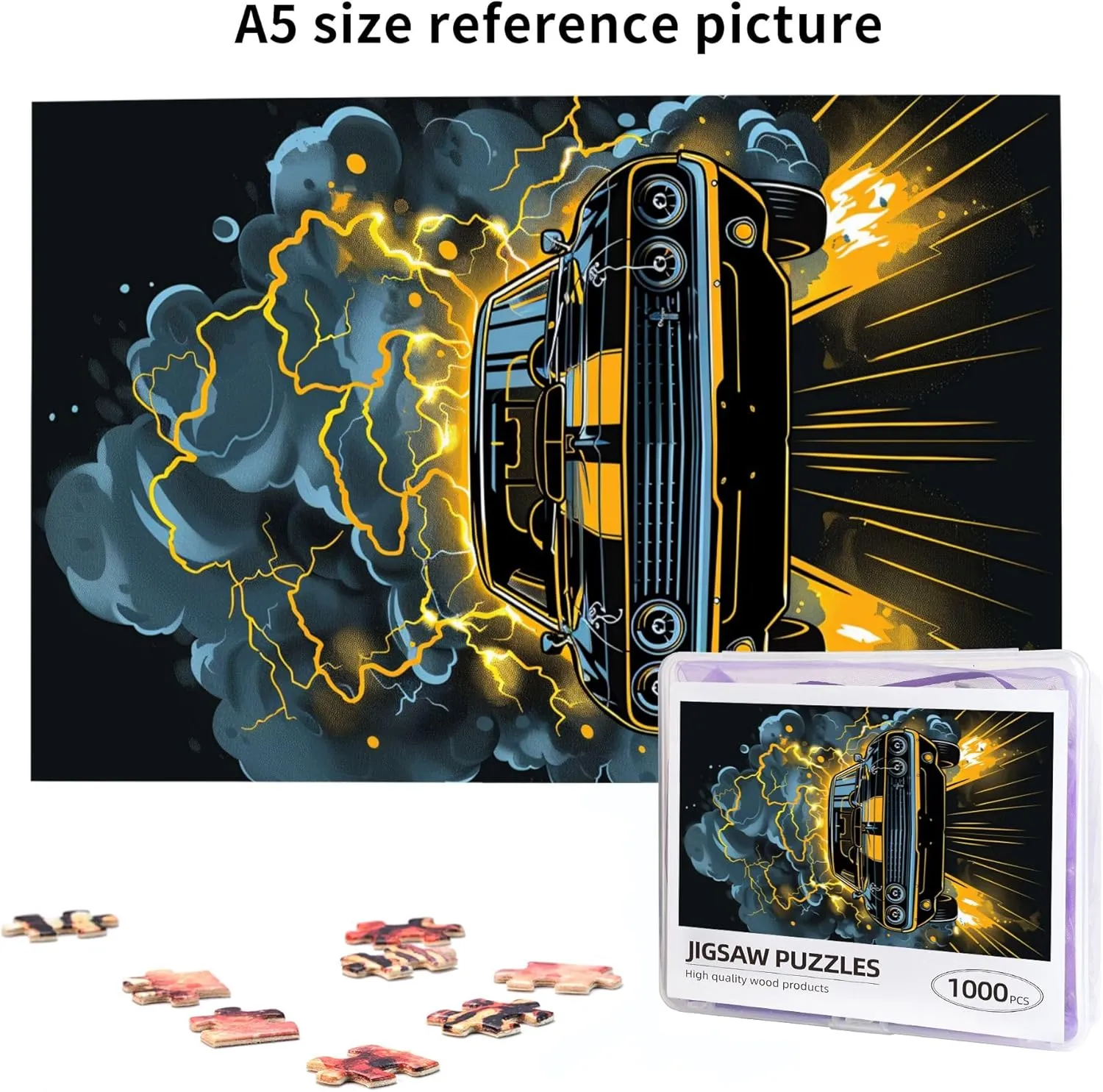 Racing Car 1000 Piece Wooden Puzzles,Creative Activity Hobbies for Adults,Classic Racing Car Stress Relieving Puzzle,Great for Relaxation and Display for Puzzle Enthusiasts,Stunning Artwork