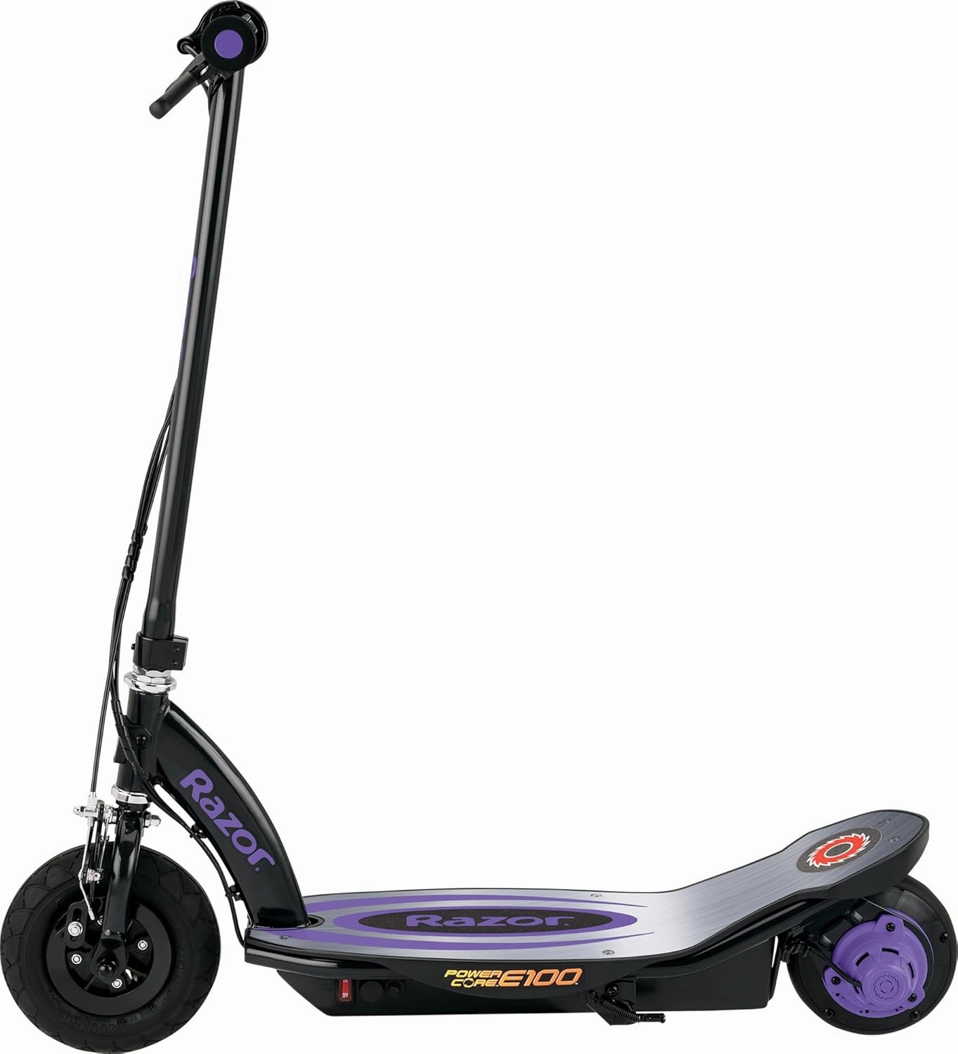 Razor Power Core E100 Electric Scooter - 100w Hub Motor, 8" Air-Filled Tire, Up to 11 mph and 60 min Ride Time, for Kids Ages 8 and Up