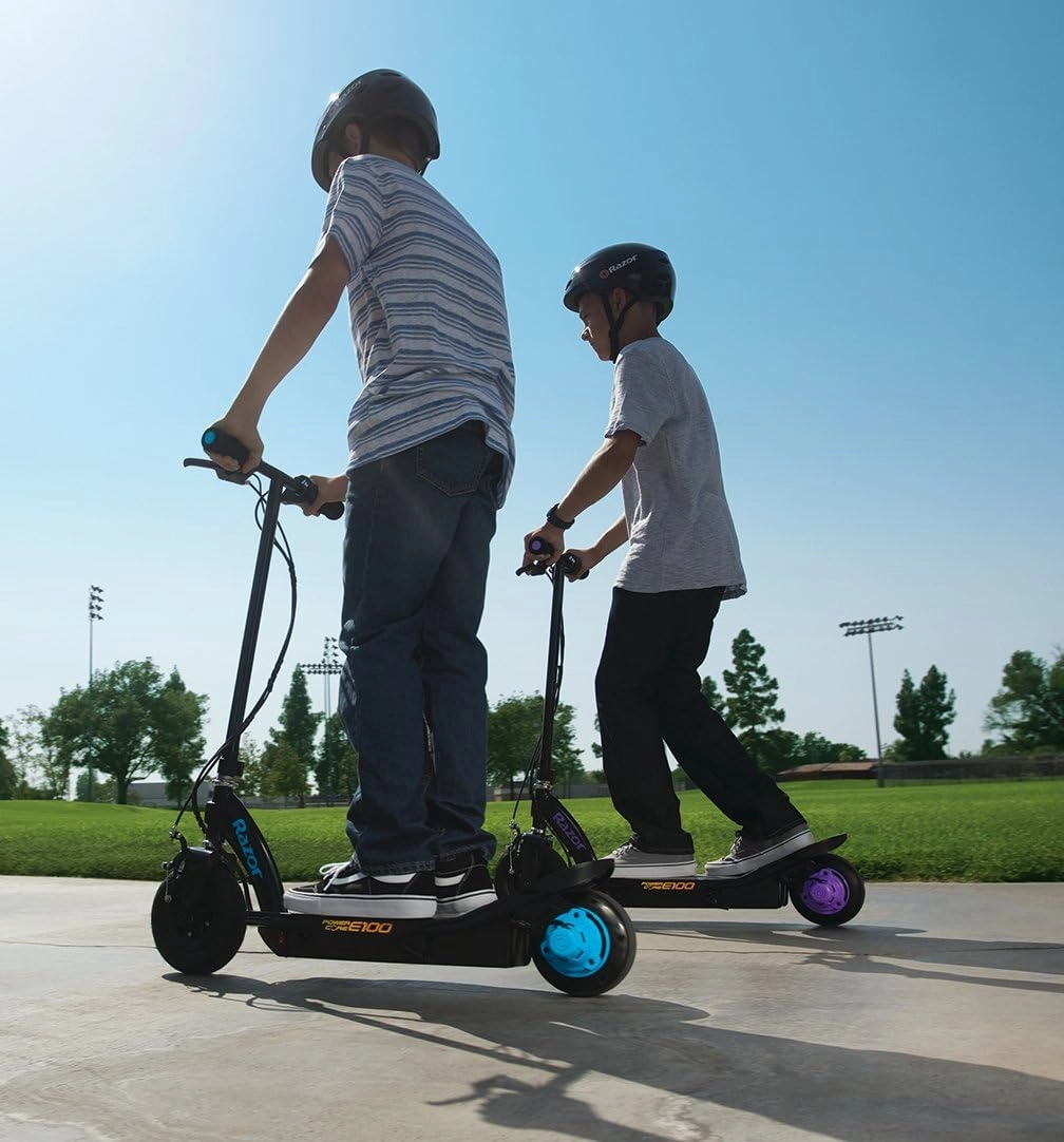 Razor Power Core E100 Electric Scooter - 100w Hub Motor, 8" Air-Filled Tire, Up to 11 mph and 60 min Ride Time, for Kids Ages 8 and Up