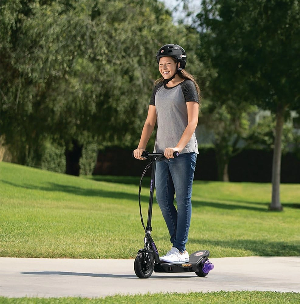 Razor Power Core E100 Electric Scooter - 100w Hub Motor, 8" Air-Filled Tire, Up to 11 mph and 60 min Ride Time, for Kids Ages 8 and Up