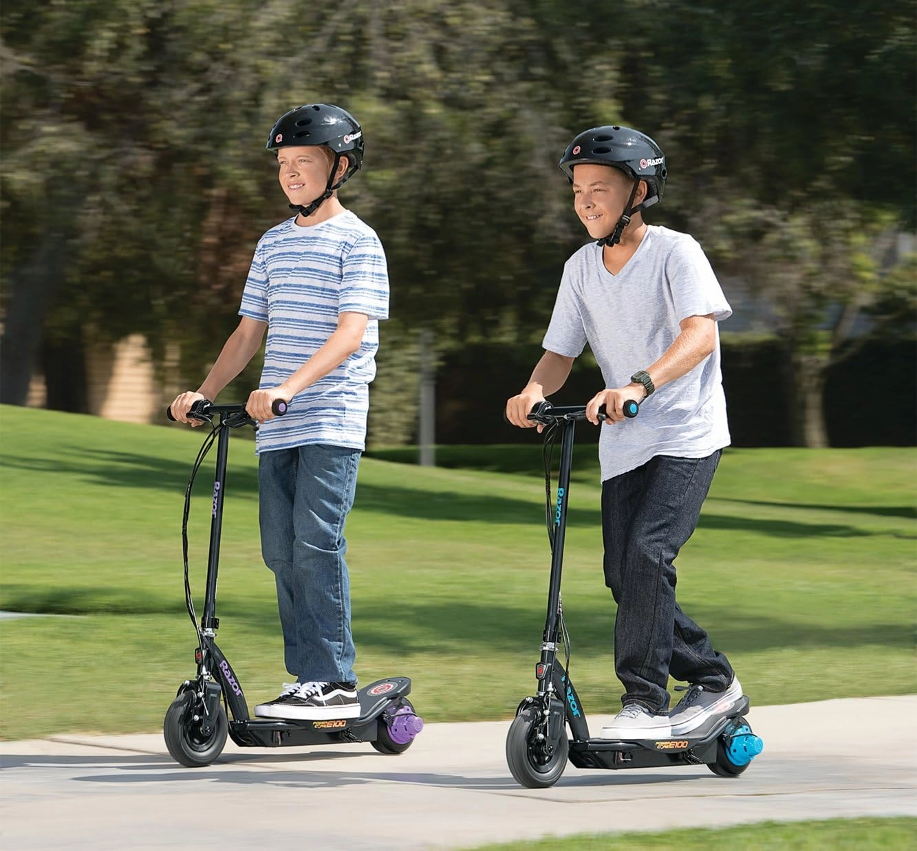 Razor Power Core E100 Electric Scooter - 100w Hub Motor, 8" Air-Filled Tire, Up to 11 mph and 60 min Ride Time, for Kids Ages 8 and Up