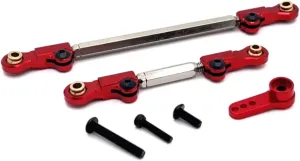 Rc Special Connecting Rod for MJX for Hyper Go H12Y 1/12 Metal Steering Link Rod Pull Rod Servo Arm RC Crawler Car Upgrade Parts and Accessories Replacement and Use(Red)