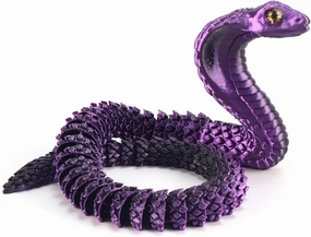 Realistic Fake Cobra Snakes Toy Soft PLA Snake Figure Lifelike Snake Animals Plush Toy Python Action Model Snake Toy Figurines Stress Relief Toys Gifts(Blue Purple)