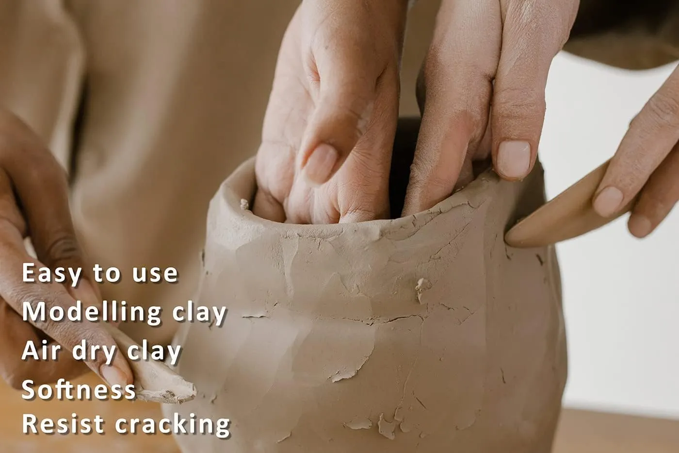 ReArt Natural Air-Dry Clay, for Sculpting, Wheel Throwing, Hand Building, All-Purpose Modeling Clay 10lbs for Sculpting (Gray 10LBs)