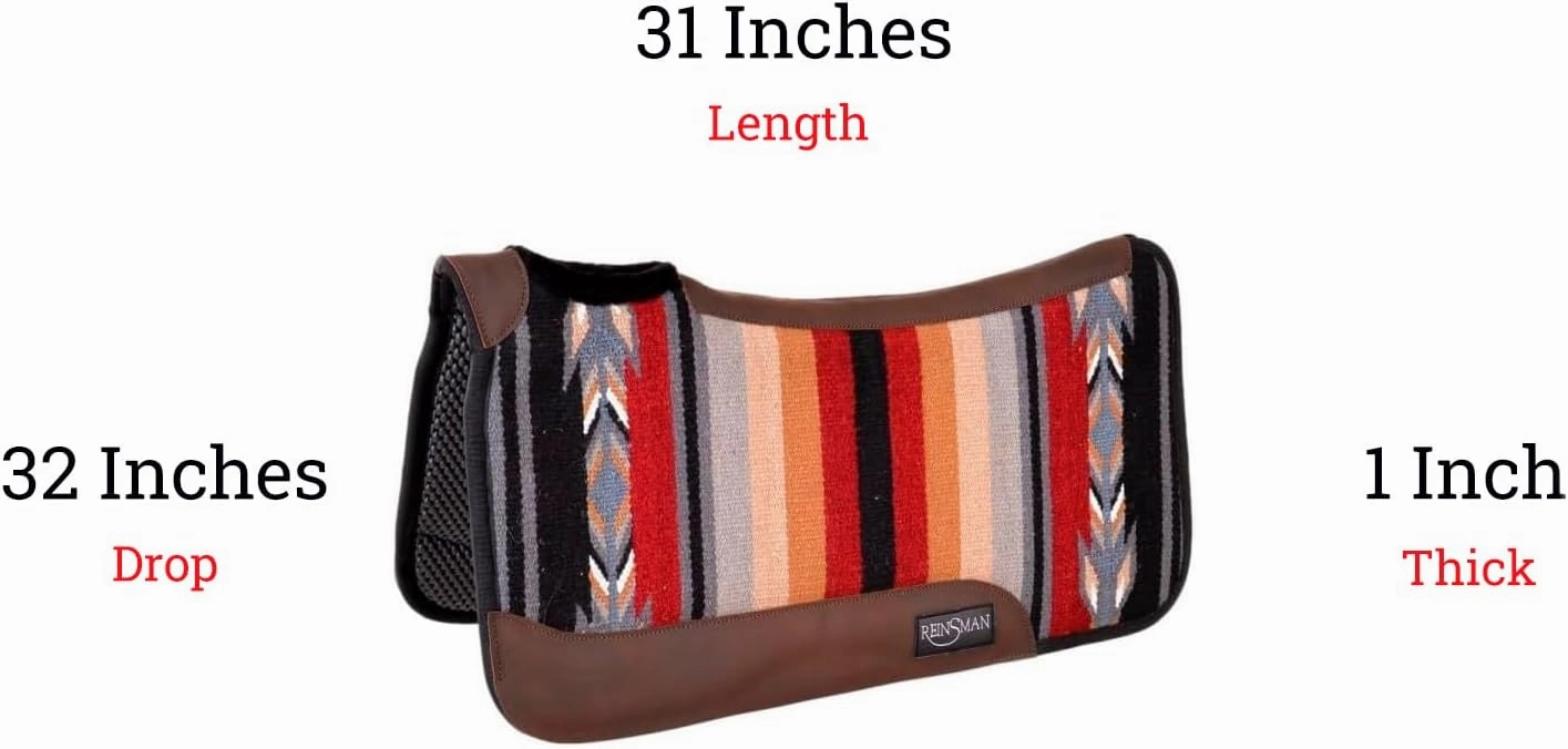 Reinsman APEX Ranahan Tacky Too Soft Breathable Non-Slip Shock-Absorbing Fleece-Lined Moisture-Wicking Contoured Back Protection Horse Riding Saddle Pad