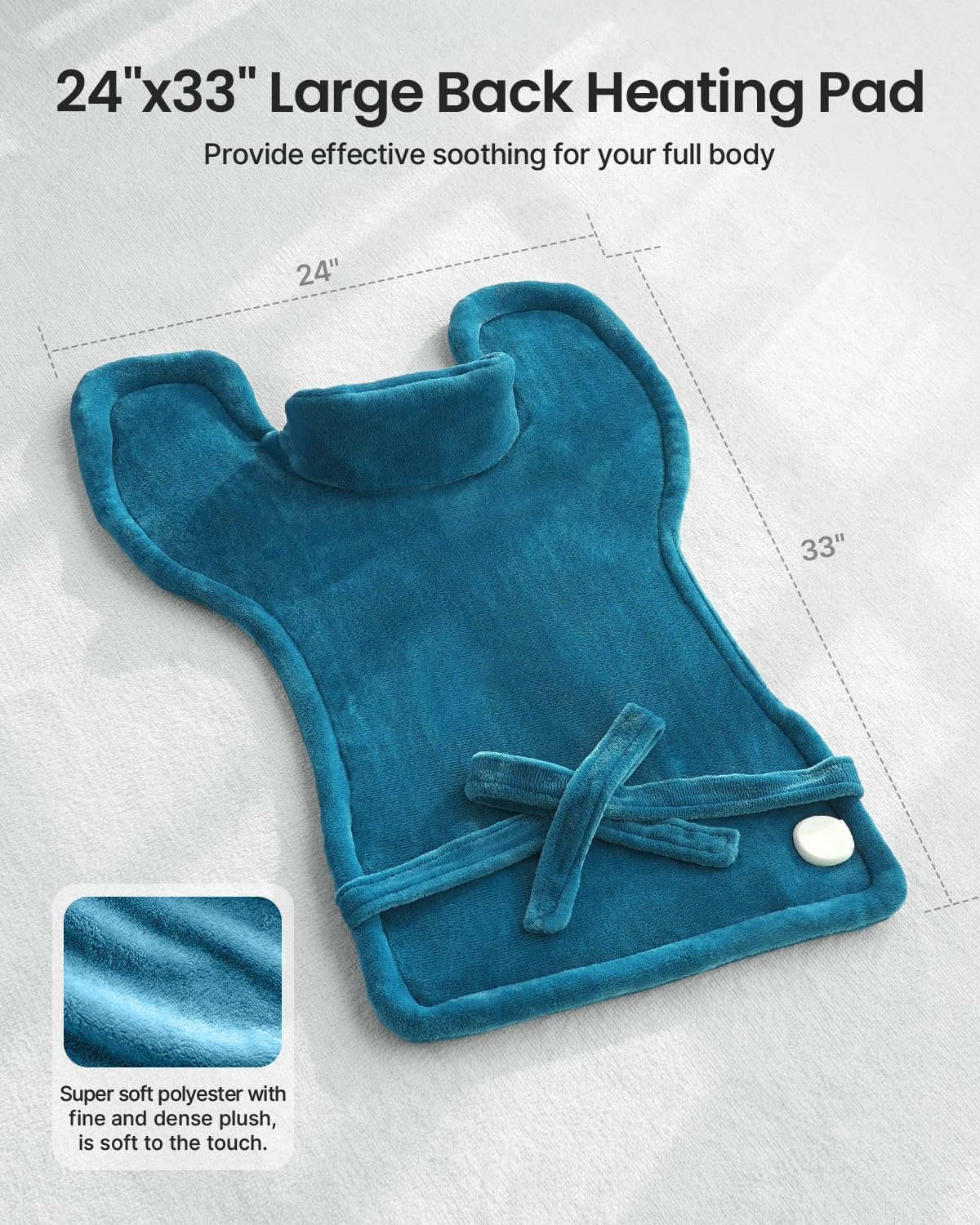 RENPHO Father's Day Gifts for Dad, Heating Pad for Neck and Shoulders and Back Pain Relie, Birthday Gifts for Women Men, FSA HSA Eligible, 24"x33" Electric Heat Pad, Auto Shut Off, ETL Certified Blue