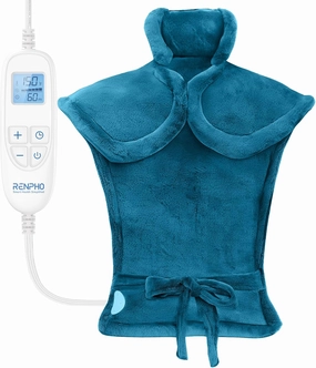 RENPHO Father's Day Gifts for Dad, Heating Pad for Neck and Shoulders and Back Pain Relie, Birthday Gifts for Women Men, FSA HSA Eligible, 24"x33" Electric Heat Pad, Auto Shut Off, ETL Certified Blue
