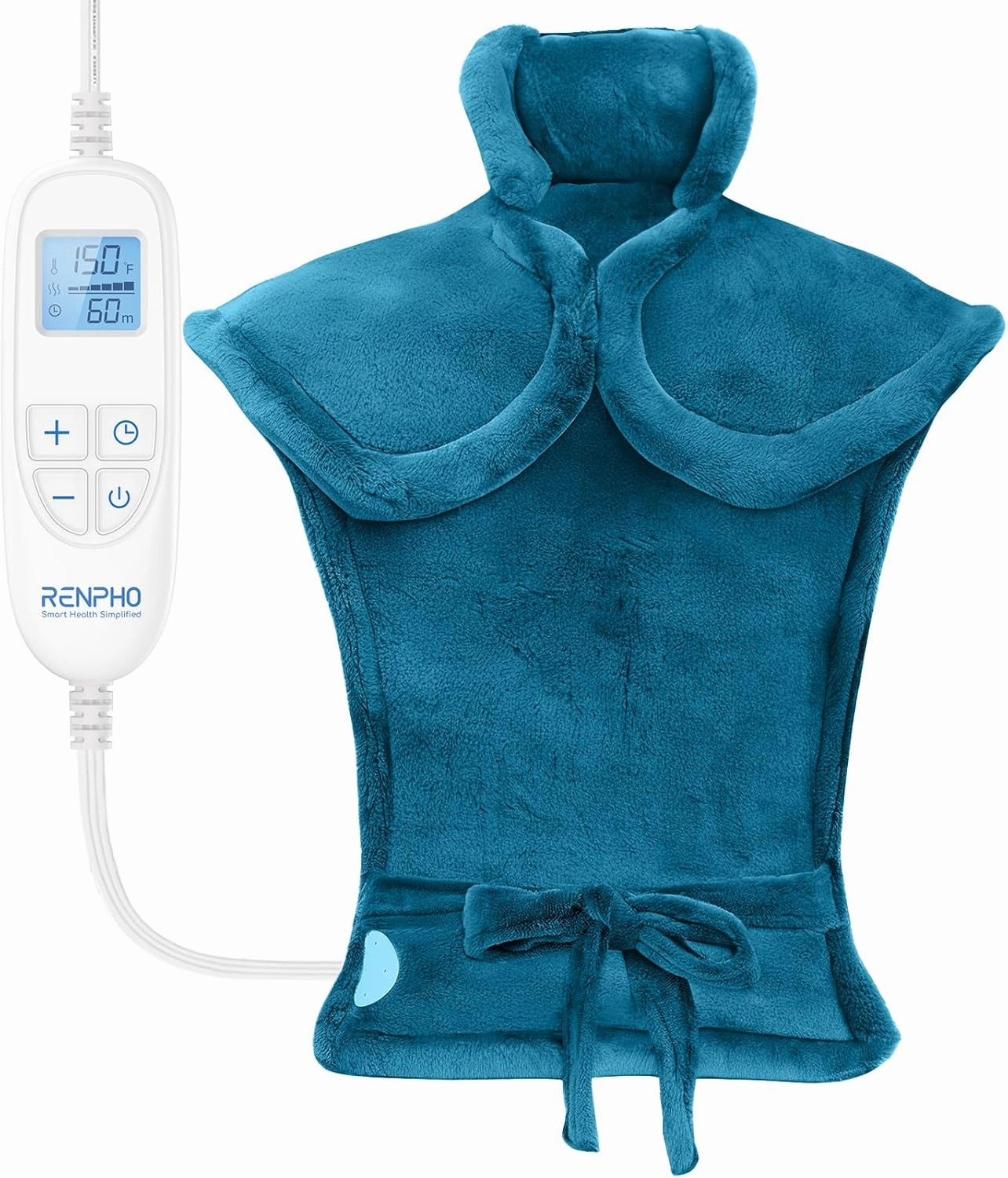 RENPHO Father's Day Gifts for Dad, Heating Pad for Neck and Shoulders and Back Pain Relie, Birthday Gifts for Women Men, FSA HSA Eligible, 24"x33" Electric Heat Pad, Auto Shut Off, ETL Certified Blue