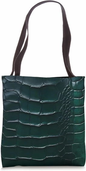 Reptile Alligator Lizard Crocodile Snake Pattern Green Skin Tote Bag