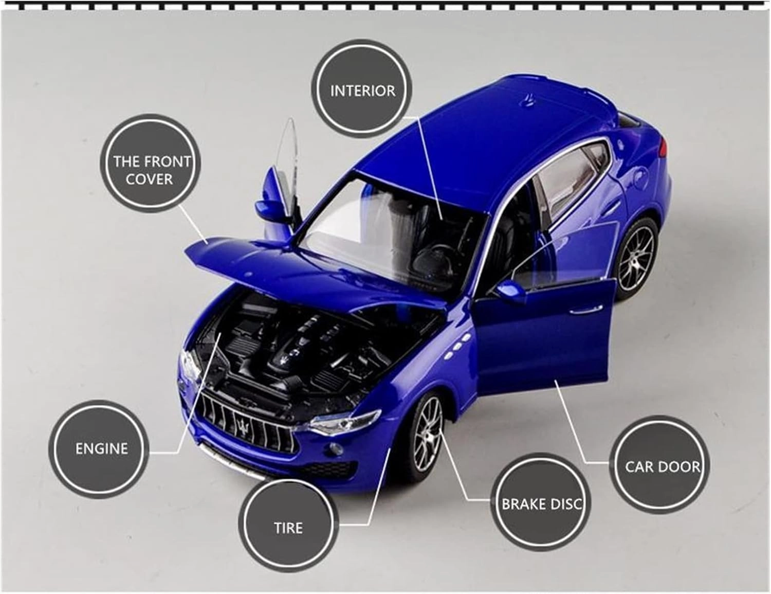 Resin Car Vehicle Model Fit for Maserati Levante 1 24 Alloy Die-cast Car Model Decoration Display Boys Toy Gift Collection Festive Deluxe Gift(White)