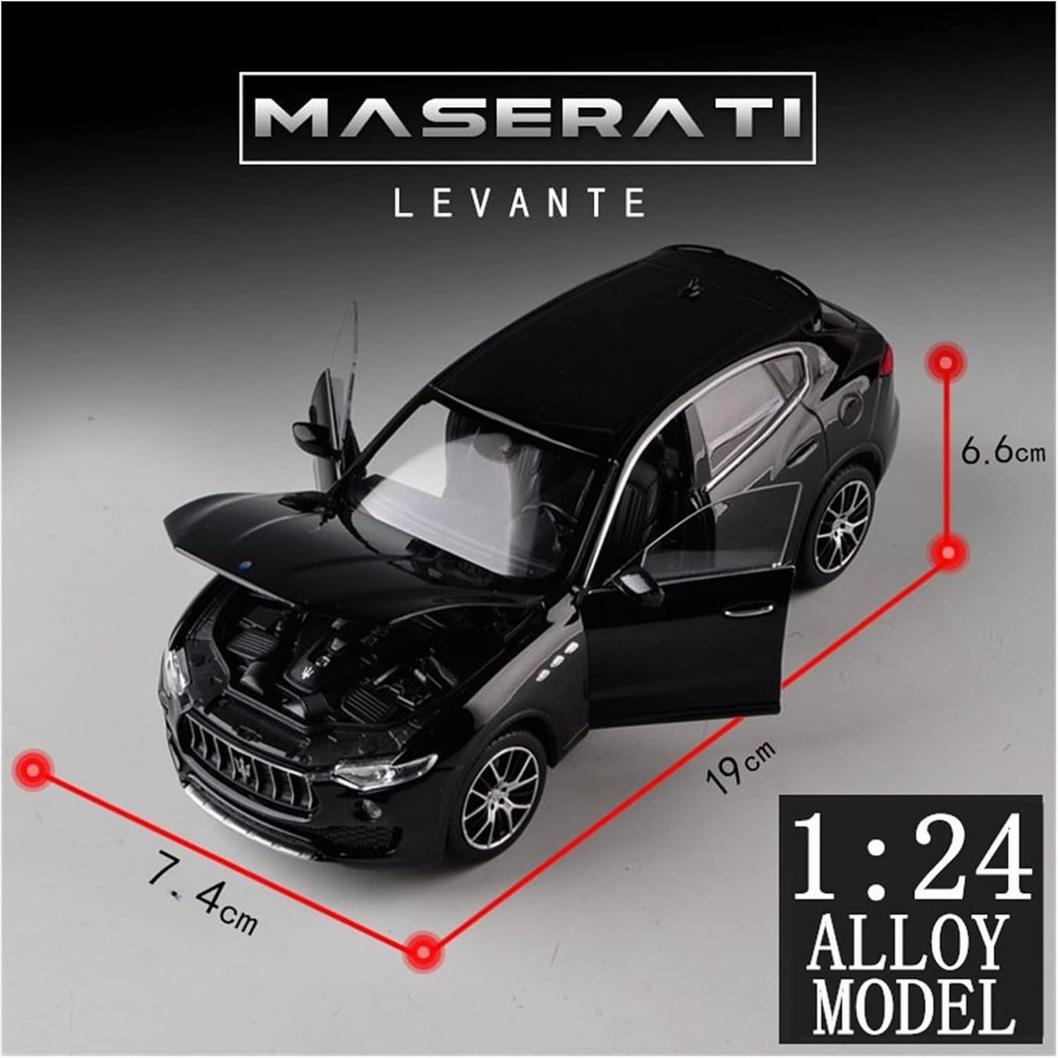 Resin Car Vehicle Model Fit for Maserati Levante 1 24 Alloy Die-cast Car Model Decoration Display Boys Toy Gift Collection Festive Deluxe Gift(White)