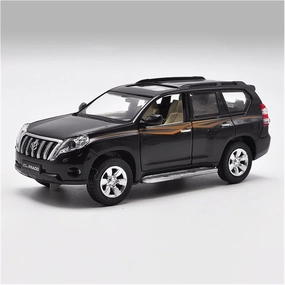 Resin Car Vehicle Model Fit for Toyota Land Cruiser Prado 1 32 Alloy Car Model Pull Back Off-Road Vehicle Children's Toy Ornament Festive Deluxe Gift (Size : Black)