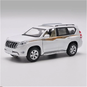 Resin Car Vehicle Model Fit for Toyota Land Cruiser Prado 1 32 Alloy Car Model Pull Back Off-Road Vehicle Children's Toy Ornament Festive Deluxe Gift (Size : White)