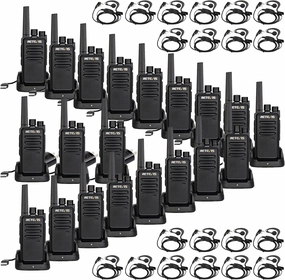 Retevis RT68 Walkie Talkies with Earpiece,2 Way Radios Long Range,Heavy Duty Walkie Talkies for Adults,Rechargeable with USB Charger Base, for Restaurant School Manufacturing Healthcare(20 Pack)
