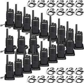 Retevis RT68 Walkie Talkies with Earpiece,2 Way Radios Long Range,Heavy Duty Walkie Talkies for Adults,Rechargeable with USB Charger Base, for Restaurant School Manufacturing Healthcare(20 Pack)