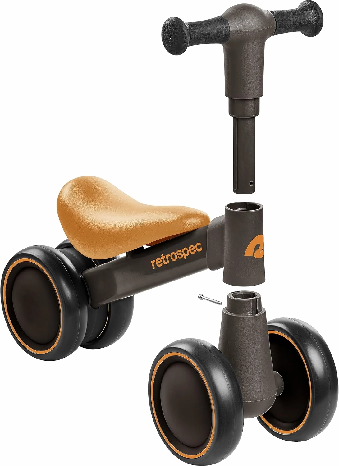 Retrospec Cricket 2 Baby Walker Balance Bike with 4 Wheels for Ages 12-24 Months - First Birthday Gift Toddler Bicycle Toy for 1 Year Old’s - Ride On Toys for Boys & Girls