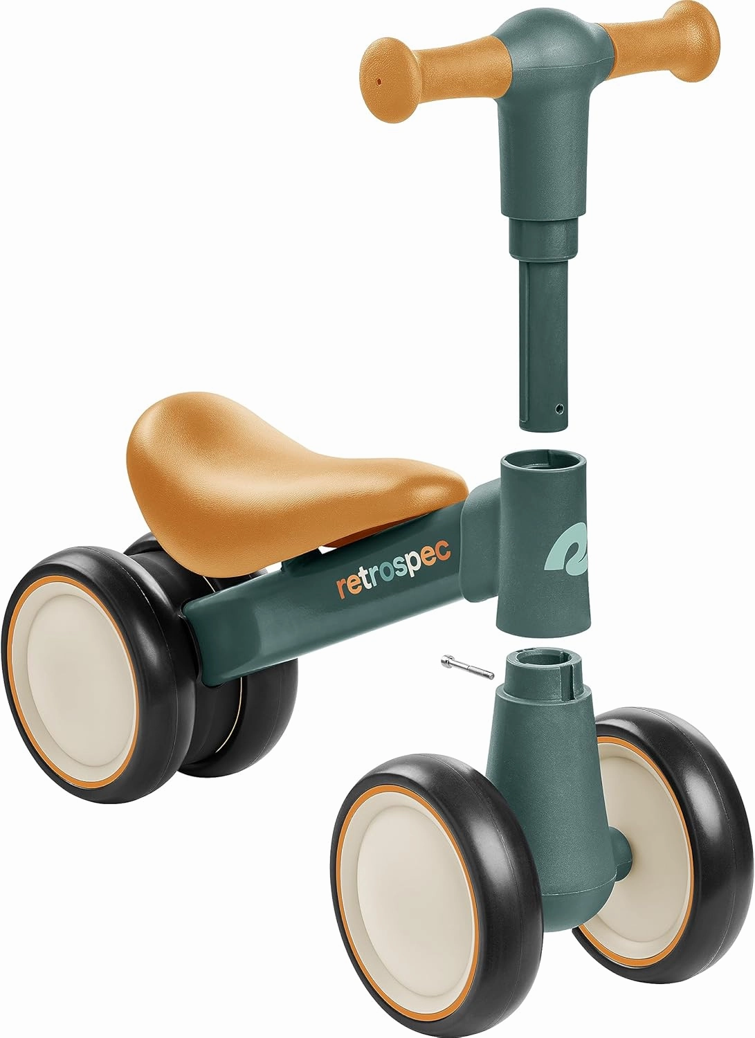 Retrospec Cricket 2 Baby Walker Balance Bike with 4 Wheels for Ages 12-24 Months - First Birthday Gift Toddler Bicycle Toy for 1 Year Old’s - Ride On Toys for Boys & Girls