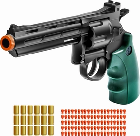 Revolver Toy Gun with 100 Soft Bullets,Gun Fidget Toy,Christmas Birthday Gifts for Boys Kids Adult Age 8 (Black)