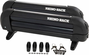 Rhino-Rack Carrier for Skis, Snowboards, Fishing Rods, Paddles, Skateboards, Water Skis, Wakeboard & More, Universal Mounting, Easy to Use, Locking, Lightweight & Heavy Duty, Suitable for All Vehicles