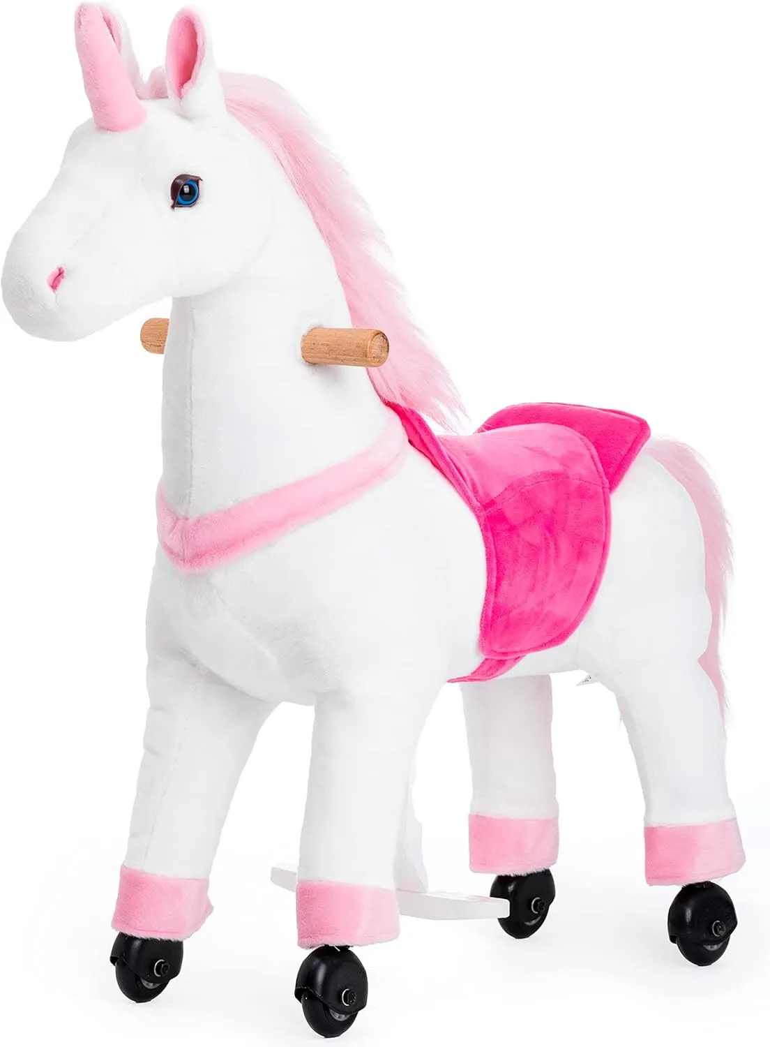 Ride on Unicorn Toys, Kids Ride on Horse Riding Horse Toys Ride on Toys for 3-5 Years Old, Premium Plush Animals Toys Walking Horse with Wheels 29.92" L x 9.84" W x 31.12" H