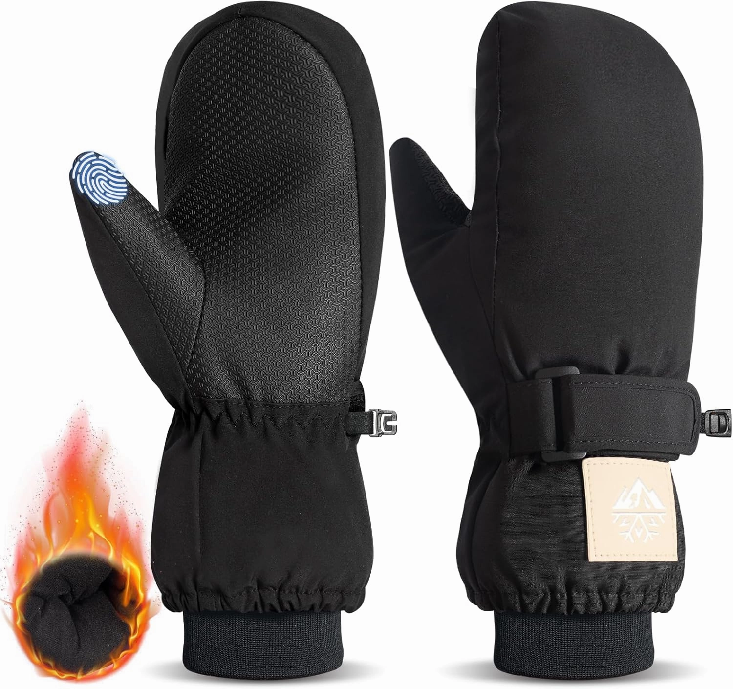 RIGWARL Kids Ski Mittens for Boys Girls Aged 5-13, Windproof Kids Snow Mittens for Snowboarding Ice Skating Alaska Cruise