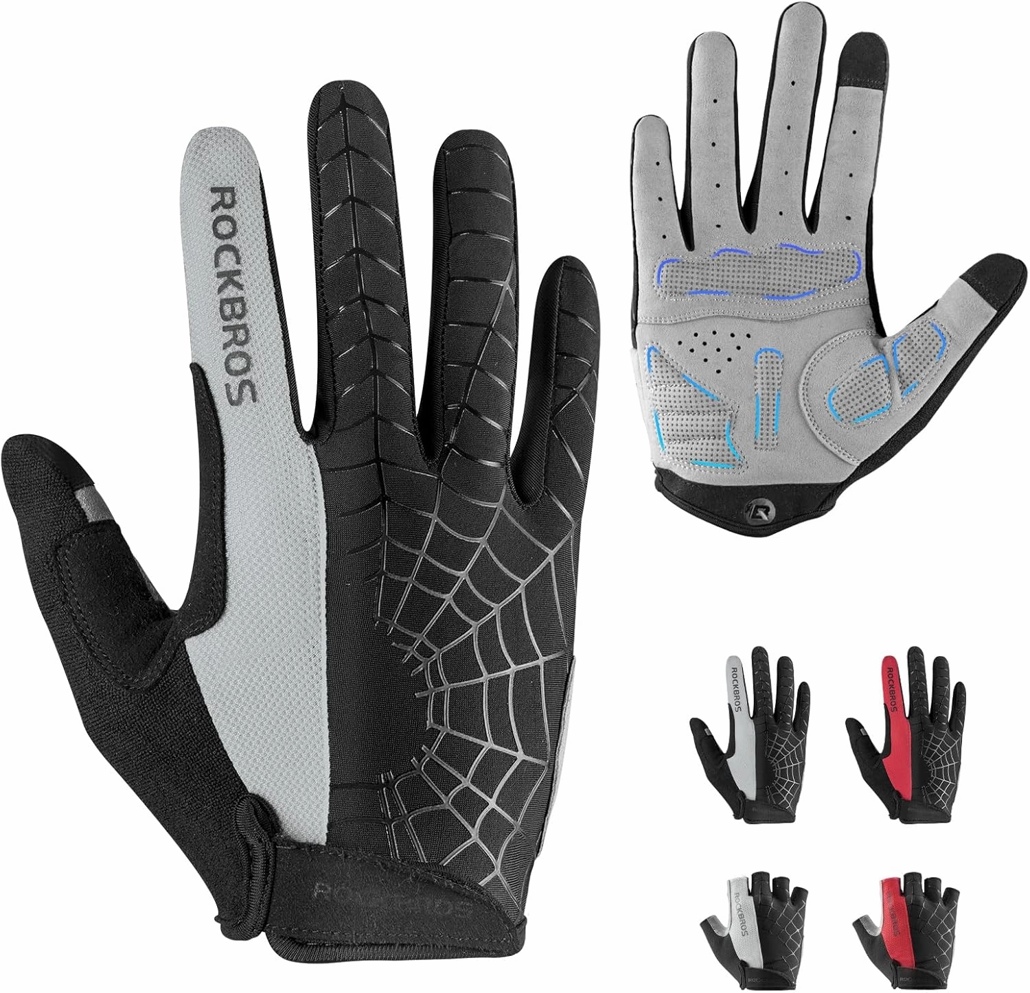 ROCKBROS Men's Cycling Gloves with SBR Pad, Anti-Slip, Breathable for Spring, Autumn Sports Riding