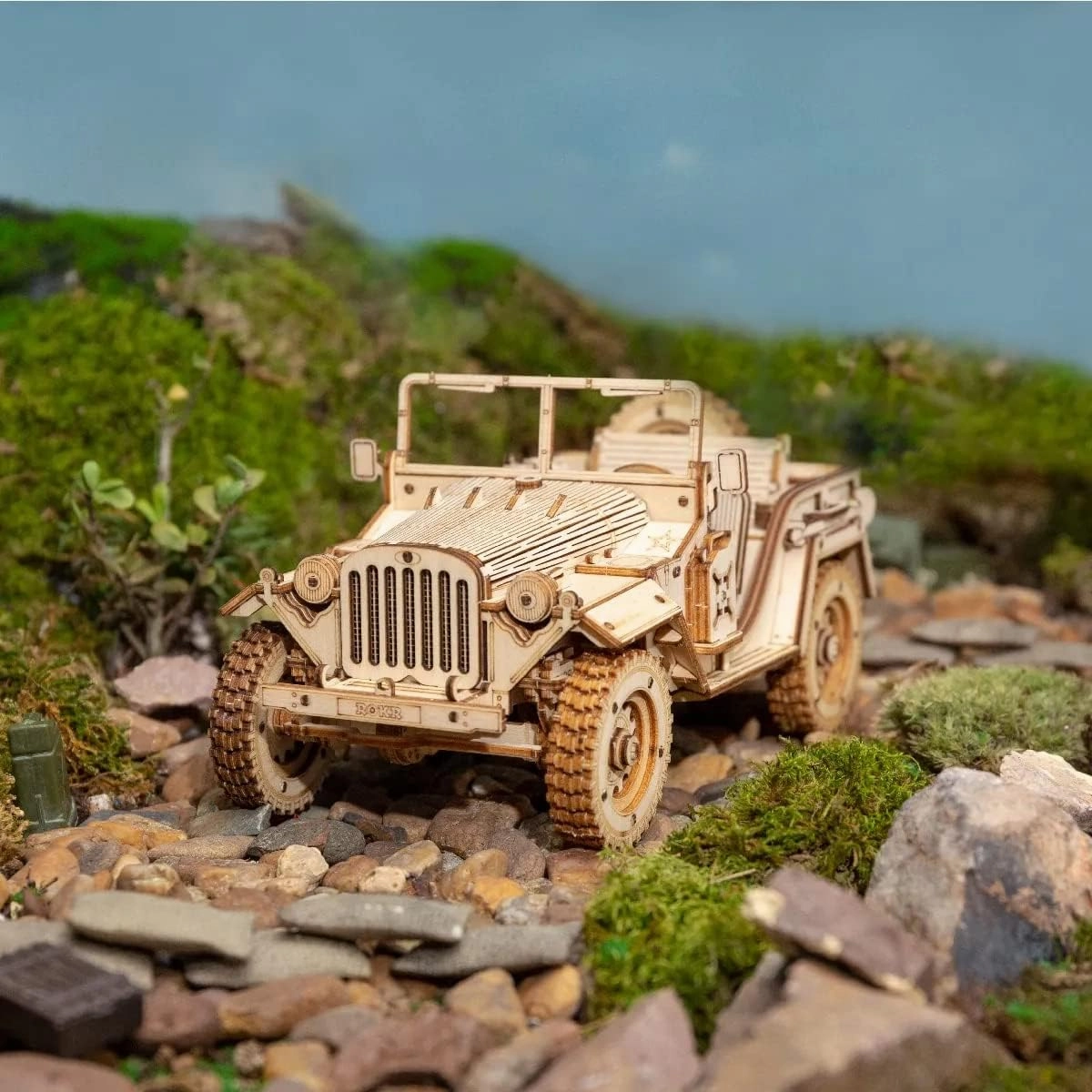 ROKR Model Car Kits Wooden 3D Puzzles Model Building Kits for Adults-Educational Brain Teaser Assembly Model for Adults to Build, Desk Decor/DIY Hobbies for Teens&Kids (Jeep Wrangler/7.5 * 4 * 3.5)