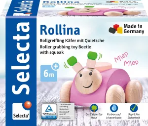 Rollina 61072 Pink Wooden Grasping Toy with Squeaker 7.5 cm