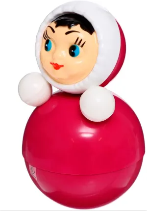Roly-Poly Baby Toy Nevalyashka with Sound, Pink, 3.5'' x 3.5'' x 6'' (001)
