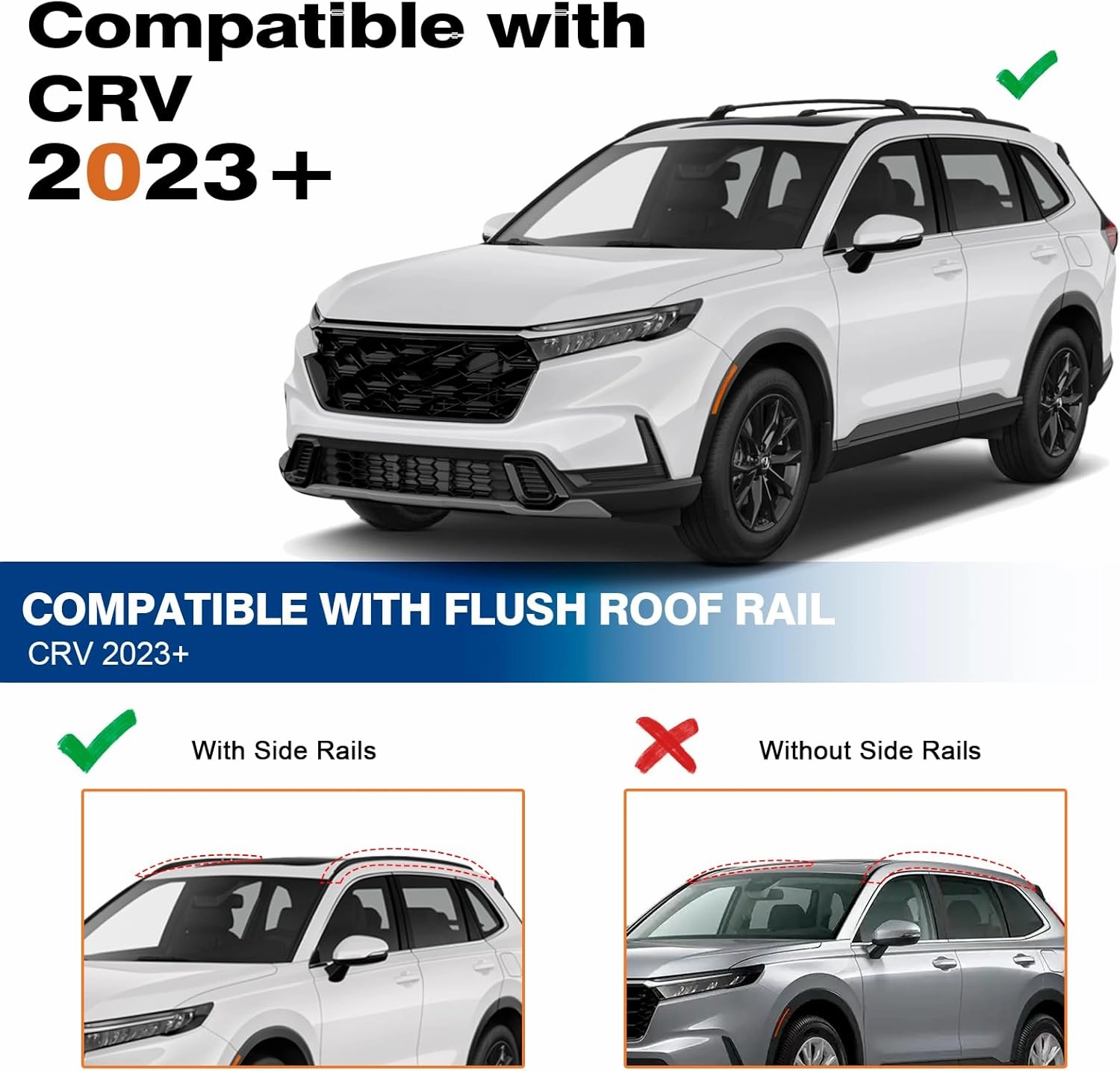 Roof Rack Cross Bars 220lbs Fit for Honda CR-V CRV & CRV Sport Hybrid 2023 2024 2025, Heavy Duty Aluminum Crossbar Luggage Racks Roof Rails Rooftop Carrier Canoe Kayak Bike