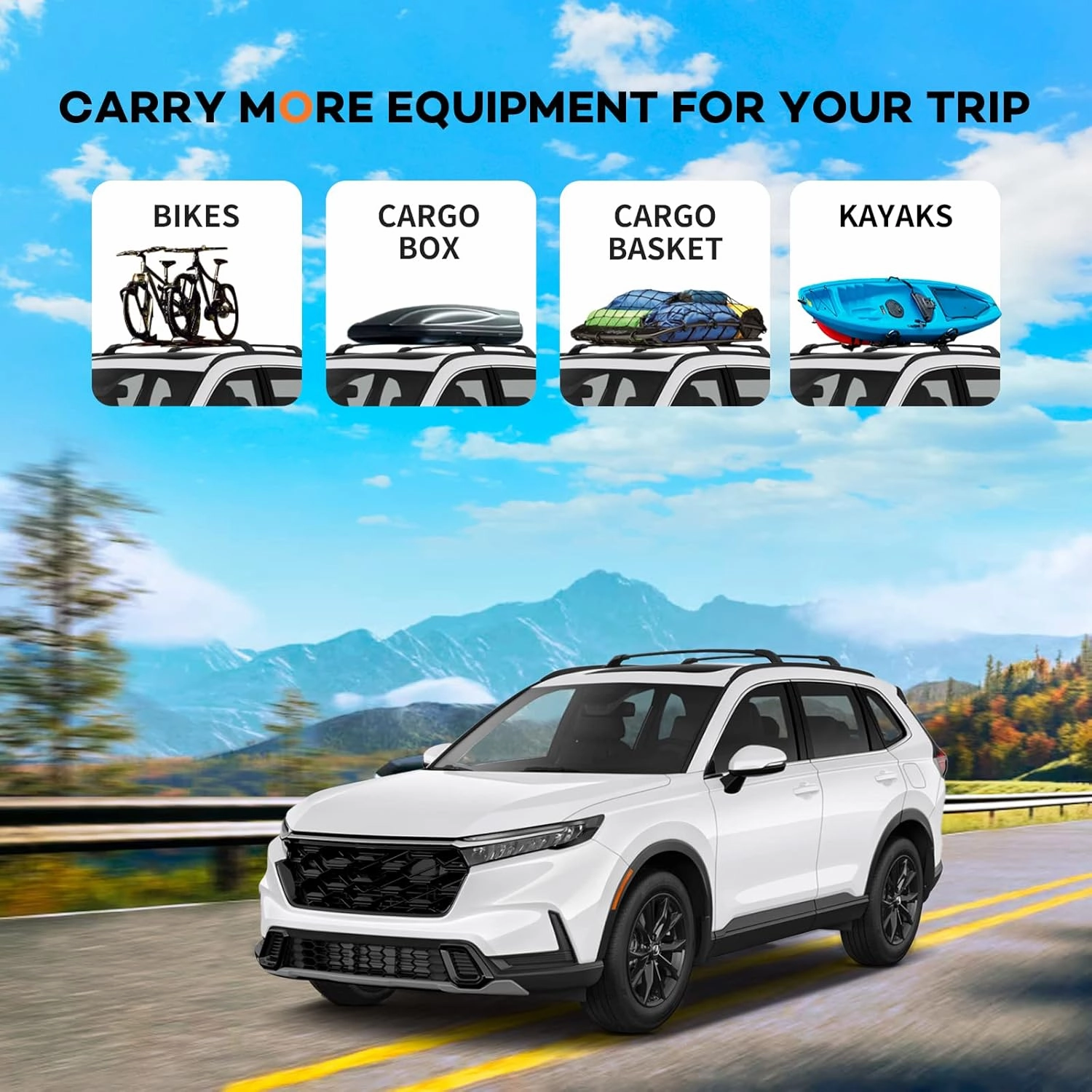 Roof Rack Cross Bars 220lbs Fit for Honda CR-V CRV & CRV Sport Hybrid 2023 2024 2025, Heavy Duty Aluminum Crossbar Luggage Racks Roof Rails Rooftop Carrier Canoe Kayak Bike