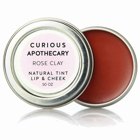 Rose Clay Cheek and Lip Tint for Women. Vegan, natural makeup. Free from synthetic waxes, mineral oil, shea butter, and fragrance. 0.50 tin (1/2 oz). Perfect for sensitive skin.