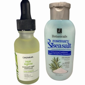 Rosemary & Mint Hair Oil Elixir   Rosemary & Sea Salt Conditioner Set - Deep Conditioning, Strengthening, and Hydrating Treatment, Sulfate-Free and Paraben-Free, 8 Fl. oz