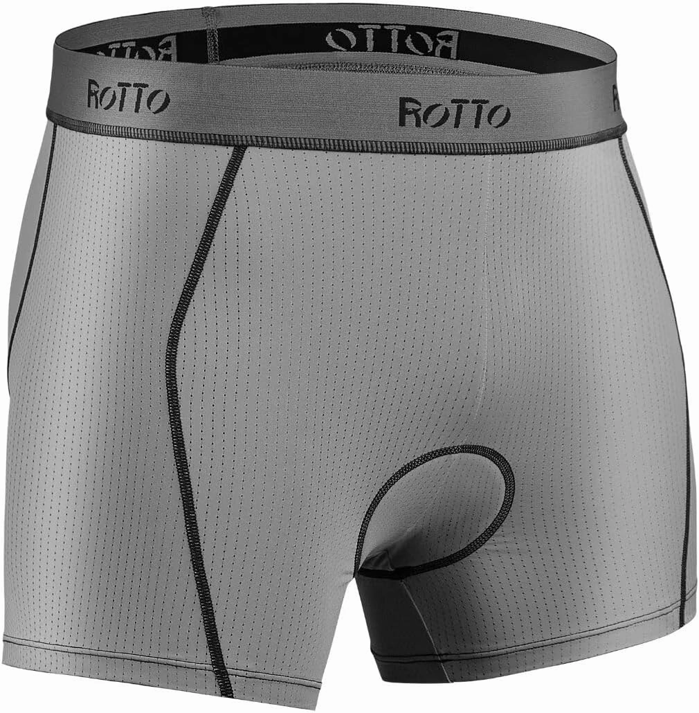 ROTTO Mens Padded Cycling Underwear Bike Shorts 3D MTB Liner Quick Drying