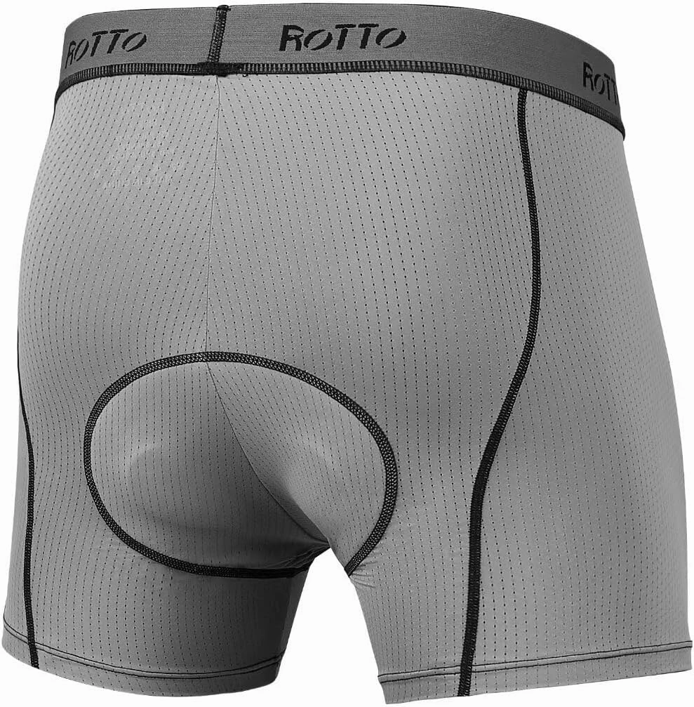 ROTTO Mens Padded Cycling Underwear Bike Shorts 3D MTB Liner Quick Drying