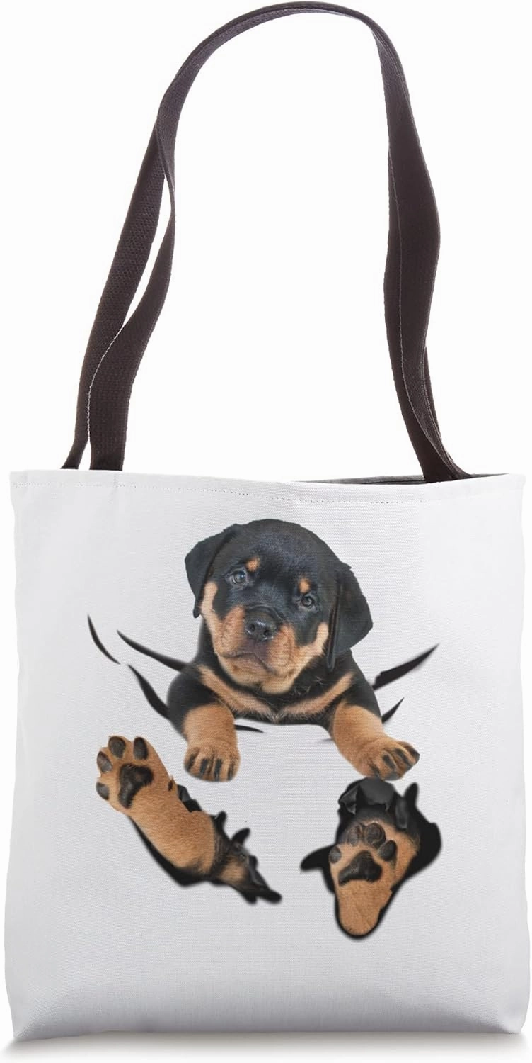Rottweiler Puppy Breakthrough Tote Bag